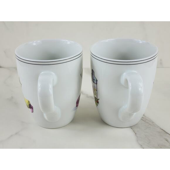 Boston Warehouse Coffee Mug Tea Cup 2003 Martini Design 4 1/4" Porcelain x5 - Picture 9 of 15